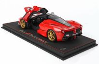 BBR Models  Ferrari Ferrari LaFerrari - ROSSO CORSA / GOLD - Red Matt