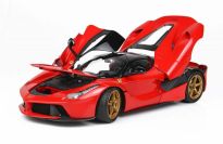 BBR Models  Ferrari Ferrari LaFerrari - ROSSO CORSA / GOLD - Red Matt