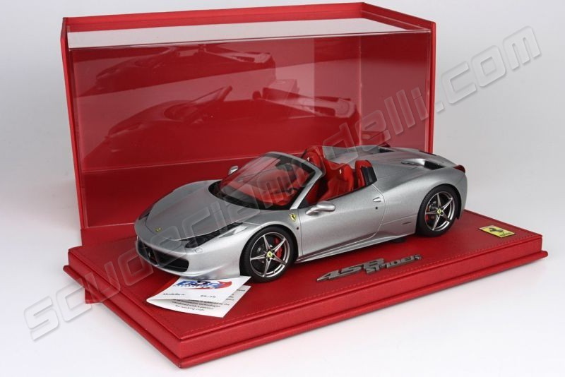 BBR Models Ferrari 458 Italia Spider - MATT GREY METALLIC - 01
