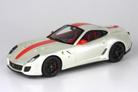 BBR Models 2010 Ferrari Ferrari 599 GTO - WHITE FUJI / RED STRIPE - Pearl White