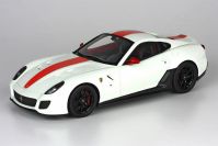 BBR Models 2010 Ferrari Ferrari 599 GTO - WHITE AVUS / RED STRIPE - White Avus