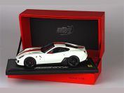 BBR Models 2010 Ferrari Ferrari 599 GTO - WHITE AVUS / RED STRIPE - White Avus