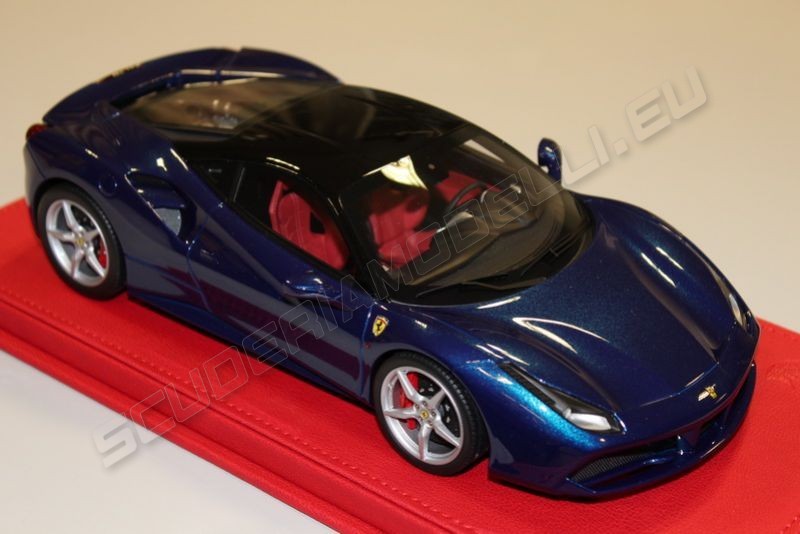 Bbr Models Ferrari 488 Gtb Blue Tdf Black Roof