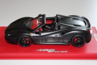 BBR Models 2015 Ferrari Ferrari 488 Spider - MATT BLACK - Black Matt