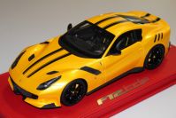 BBR Models 2015 Ferrari Ferrari F12 TDF - GIALLO TRISTRATO / BLACK - Yellow Tristrato