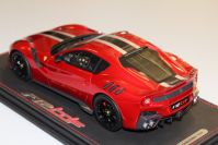 BBR Models 2016 Ferrari Ferrari F12 TDF - ROSSO FUOCCO / BLACK STRIPE Red Metallic