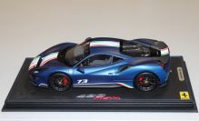 BBR Models  Ferrari Ferrari 488 PISTA Piloti - ABU DHABI BLUE MATT - Abu Dhabi Blue