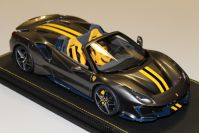 BBR Models   + Ferrari 488 PISTA Spider SILVERSTONE GREY / YELLOW - #24/2 Silverstone Grey
