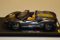 BBR Models   + Ferrari 488 PISTA Spider SILVERSTONE GREY / YELLOW - #24/2 Silverstone Grey