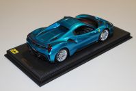 BBR Models  Ferrari Ferrari 488 PISTA Spider Closed Roof - BLUE EMPEROR - Red Matt