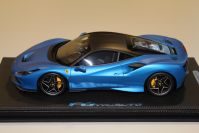 BBR Models  Ferrari Ferrari F8 Tributo - BLUE CORSA MATT - Red Matt