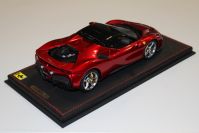 BBR Models  Ferrari Ferrari SF90 Spider Closed Roof - ROSSO FUOCO / BLACK - Red Metallic