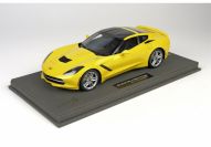 BBR Models 2013 Corvette Corvette Stingray C7 - YELLOW / CARBON - Yellow