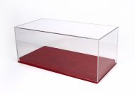 BBR Models  Universal BBR - VITRINE / DISPLAY CASE - RED LEATHER - Transparent