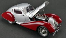 CMC Exclusive 1937 Talbot Talbot-Lago Coupé T150 C-SS - SILVER / RED - Silver / Red