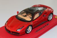 BBR Models 2015 Ferrari Ferrari 488 GTB - RED ENZO / CARBON ROOF - Red Metallic / Carbon