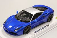 BBR Models 2015 Ferrari Ferrari 488 GTB - BLUE MET / SILVER ROOF - #01/15 Blue / Silver