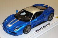 BBR Models  Ferrari Ferrari 488 GTB - BLUE MET / SILVER - Blue metallic