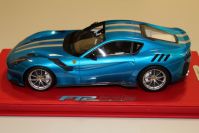 BBR Models  Ferrari Ferrari F12 TDF - BLUE EMPEROR / SILVER STRIPE Red Matt