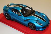 BBR Models  Ferrari Ferrari F12 TDF - BLUE EMPEROR / BLACK SILVER STRIPE #1/3 Red Matt