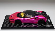 BBR Models  Ferrari Ferrari F8 Tributo - PINK FLASH YELLOW / CARBON Red Matt