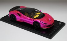 BBR Models  Ferrari Ferrari F8 Tributo - PINK FLASH YELLOW / CARBON Red Matt