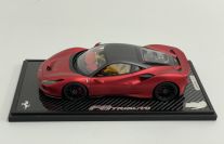 BBR Models  Ferrari Ferrari F8 Tributo - ROSSO MAGMA MATT / CARBON Red Metallic