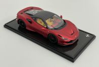 BBR Models  Ferrari Ferrari F8 Tributo - ROSSO MAGMA MATT / CARBON Red Metallic