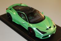 BBR Models 2013 Ferrari Ferrari 458 Speciale - MINT METALLIC / CARBON - Green Metallic