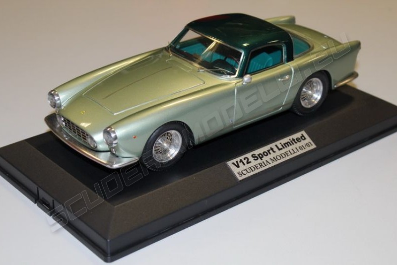 V12 Sportmodels 1956 Ferrari F250 GT Coupè Boano - GREEN / GREEN - Grey Metallic