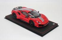 BBR Models  Ferrari #    Ferrari 488 PISTA - ROSSO CORSA / CARBON Rosso Corsa
