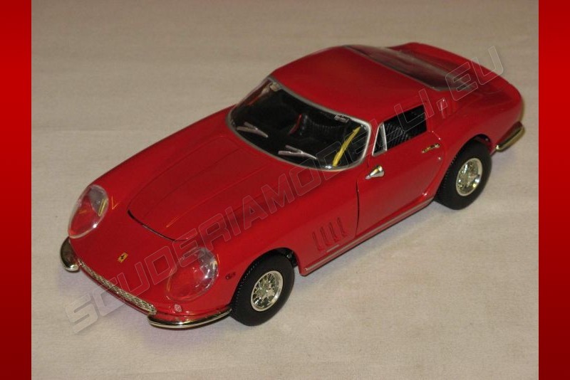 Ferrari 275 GTB Burago 1/24 - Rouge, N°19, Racing 1966, état Occasion