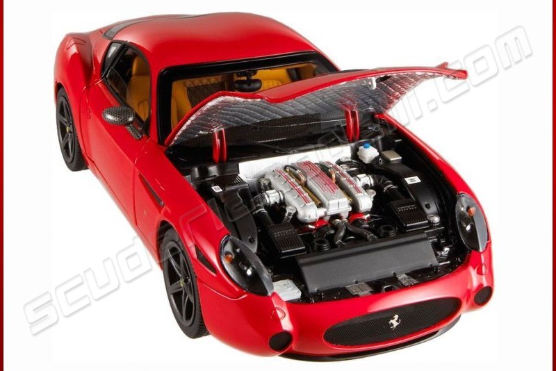FERRARI 575 GTZ BY ZAGATO RED 2006 HOTWHEELS P9887 1:18 METAL MATTEL ITALIA ROT
