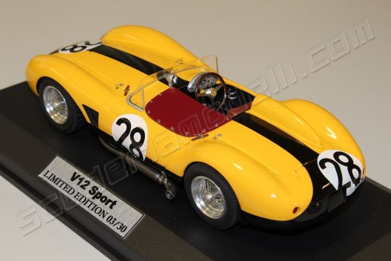 Miniature Ferrari 500 TRC #28 – Vainqueur 24h Du Mans 1957, échelle 1/43, TRON